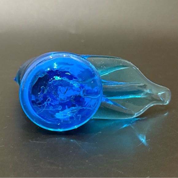 Vintage 1987 Signed Leo Ward Bluebird Of Happiness Art Glass Blue Bird Figurine - Picture 9 of 16